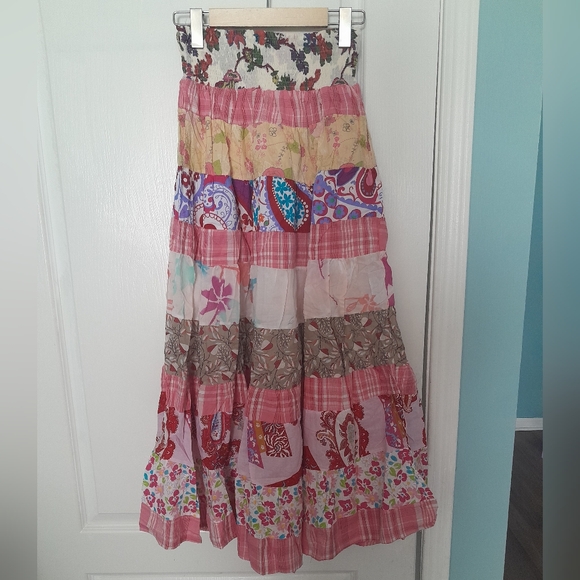 Bohemian Patchwork Maxi Skirt - Multicolor - Picture 4 of 4